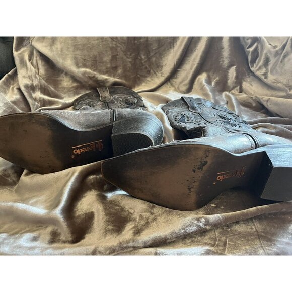 Laredo Women's Lucretia Studded Snake Inlay Western Boot - Snip Toe - 52133BRN - Picture 10 of 16